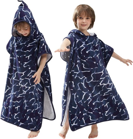 Kinder Badponcho - Met Capuchon - Na Zwemmen - 100% Katoen - 3-12 Jaar - Meisjes