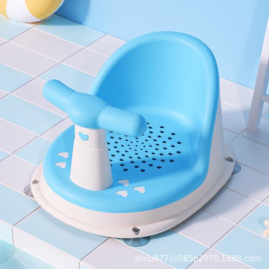 Kinder Douche Stoeltje Comfort - Draagbare Douchezit voor Baby's en Peuters - Blauw - Veilig & Gemakkelijk in Gebruik - Ideaal voor Groei