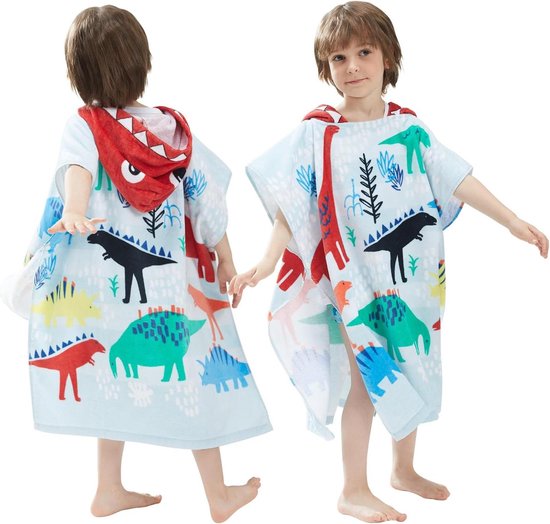 Kinder Handdoek Poncho - Badjas Capuchon - Na het zwemmen - 100% Zacht Katoen - 3-12 Jaar - Meerdere Kleuren