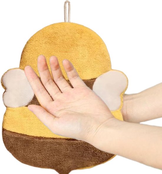Kinder Handdoeken - Sneldrogende Handdoek - Handen Drogen - Ophangbare Lus - 24 x 26 cm - Bij