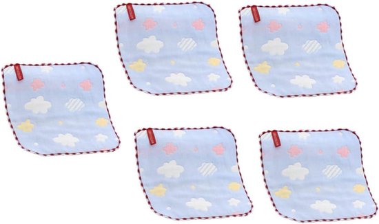 Kinder Handdoekjes - Babydoekjes Slabbetjes - Dagelijks Gebruik - Zeslaags Katoen - 5 Stuks - Willekeurig