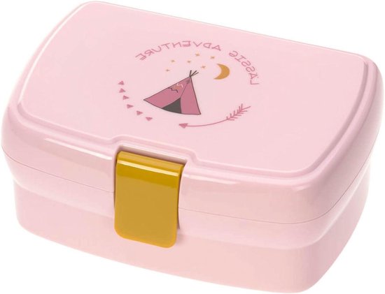 Kinder Lunchbox - Broodtrommel Uitneembaar - School Lunch - BPA-vrij - 17.7 x 13.4 x 7.3 cm - Roze