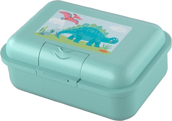 Kinder Lunchbox - Snack Doos - School en Reis - Met Verdeelvak - 18x13x7 cm - Turquoise