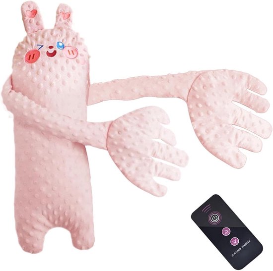 Kinder Slaapkussen - Knuffel Dieren - Kind Kalmeren - Zachte Klopbeweging - 68x25 cm - Konijn