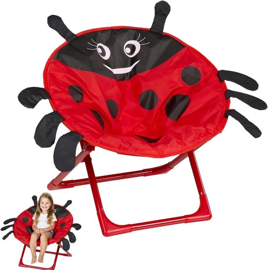Kinder Stoel - Opvouwstoel Kind - Buiten Spelen - Lieveheersbeest Ontwerp - 49x31x31cm - Niet gespecificeerd