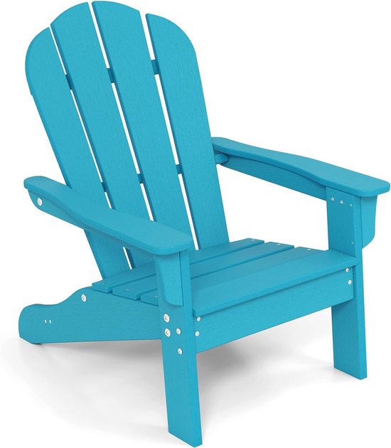 Kinder Stoel - Tuinstoel Kinderen - Buiten Zitten - Weerbestendig HDPE - 53x52x64 cm - Turquoise van Merkloos