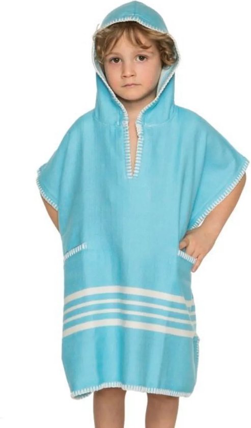 Kinder Strandponcho Hamam Turquoise van Kinder
