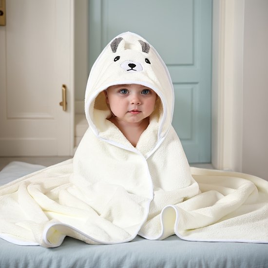 Kinderbadhanddoek met Capuchon – Zachte Koraalfluwelen Baby Handdoek – Superabsorberend – Voor Pasgeborenen & Peuters – Cartoon Ontwerp – Cadeau voor Halloween, Kerst & Feest van Merkloos