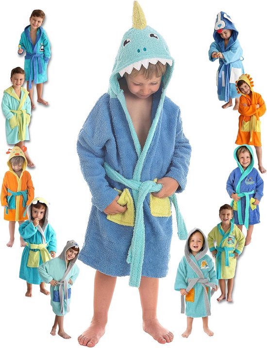 Kinderbadjas met Capuchon en Oren - 100% Katoen - Unisex voor Jongens en Meisjes