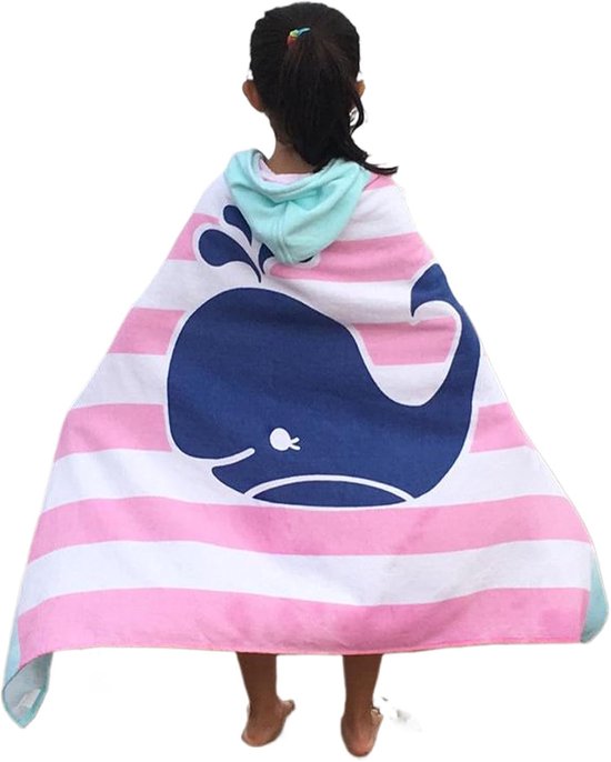 Kinderbadjas met capuchon - Peuter handdoek - Na het bad - Zacht ademend katoen - 127 x 76 cm