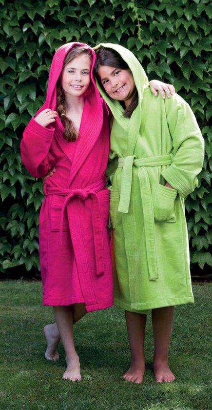Kinderbadjas met Capuchon Uni Pure 2 Jaar Fuchsia col 1822 van Kinder