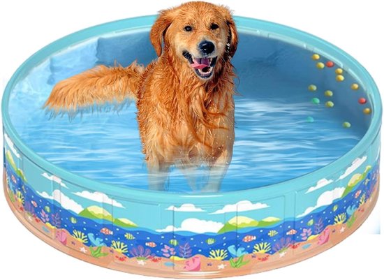 Kinderbadje Opblaasbaar - Opblaasbadje Baby - Waterpret Tuin - Snelle Montage - 120 x 45 cm - Blauw