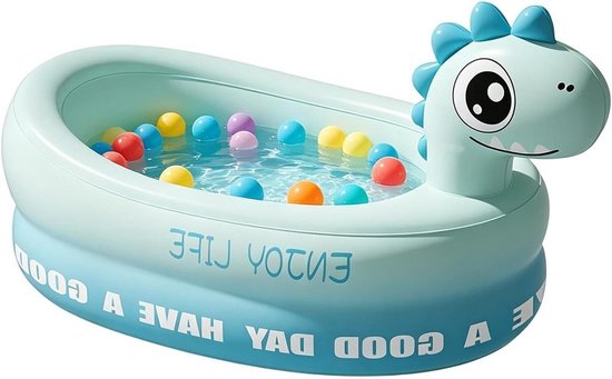 Kinderbadje Opblaasbaar - Speelzwembad Ballenbak - Binnen en Buiten Spelen - Duurzaam PVC Ontwerp - Ca. 85 cm - Dinosaurus
