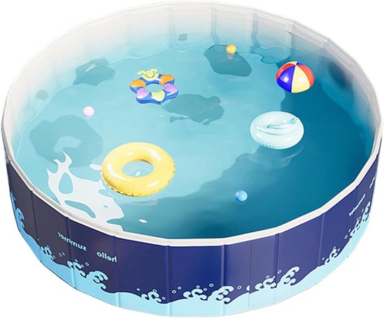 Kinderbadje Opvouwbaar - Babybadje Buiten - Waterspelletjes Spelen - Grote Capaciteit - 90 x 90 x 48 cm - Blauw