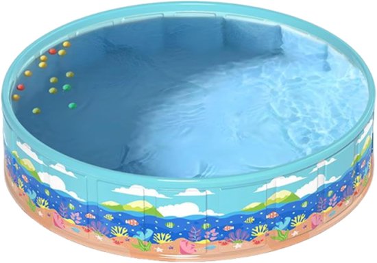 Kinderbadje Opvouwbaar - Peuterbadje Draagbaar - Waterpret Buiten - Niet Opblaasbaar - 90 x 45 cm