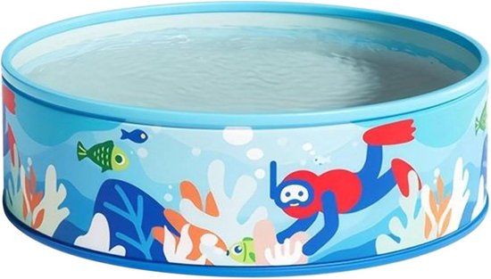 Kinderbadje Rond - Zomerbadje Buiten - Waterspelletjes Plezier - Niet Opblaasbaar - S 90x35cm - Blauw