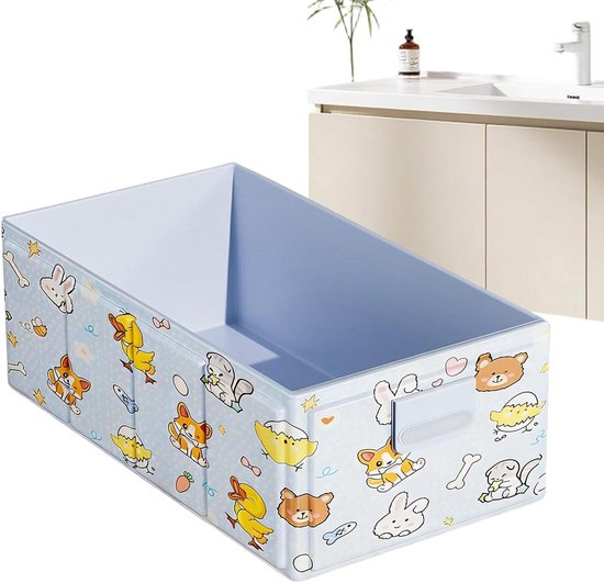 Kinderbadkuip - Opvouwbaar bad - Kind badderen - Ruimtebesparend ontwerp - 84 x 43 cm - Blauw