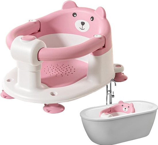 Kinderbadzitje - Peuter Douchezitje - Veilig Baden - Ergonomisch Ontwerp - 41x32x24 cm - Roze