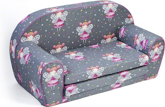 Kinderbank kinderbank kinderstoel sofa bedfunctie kindermeubel (grijs/dolls) van Kinder