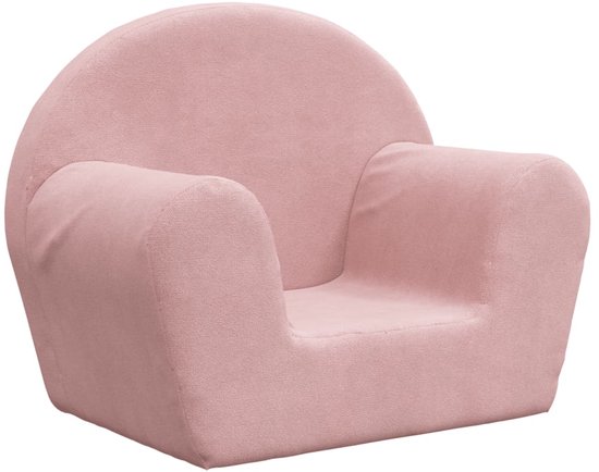 Kinderbank | Kinderstoel | Kinderfauteuil | Kindersofa Roze Zacht Pluche van HOMCOM