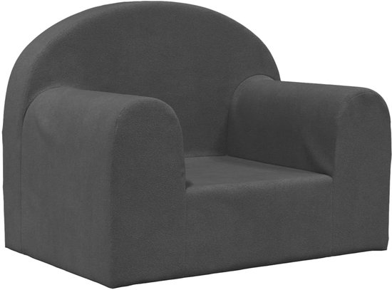 Kinderbank | Kinderstoel | Kinderfauteuil | Kindersofa zacht pluche antracietkleurig van Worlds Apart