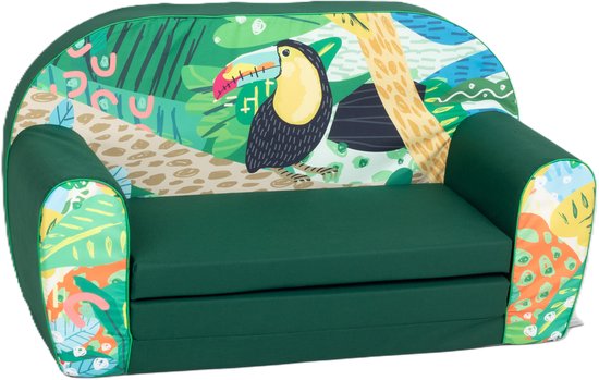 Kinderbank Toekan - Kindersofa – Peuterstoel – 1 jaar - Kinderzetel - Kinderfauteuil – Jungle - Gomoor van Merkloos