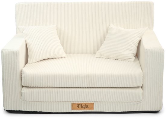 Kinderbank voor baby’s en peuters, uitklapbaar schuim 92x60x40 cm, corduroy crème van Merkloos