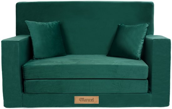 Kinderbank voor baby’s en peuters - uitklapbare kinderslaapbank van schuim, peuterbank & speelbank - 92x60x40 cm - groen van Merkloos