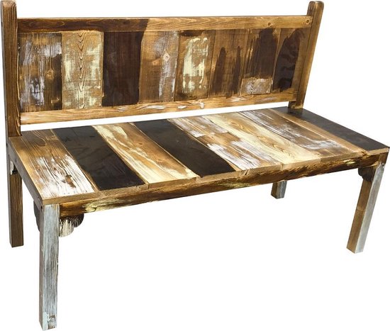 kinderbankje tuin Scrapie gerecycled sloophout scrapwood design stijl 100 cm breed van Kinder