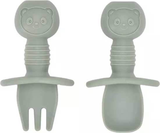 Kinderbestek - Babybestek - Baby - Baby Lepel - Baby Vork - Baby Bestek - Kinder lepel - Kinder Vork- BPA-Vrij - Groen van Merkloos