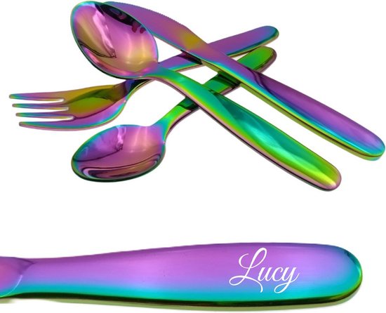 Kinderbestek Met Naam Gravering - Lucy - Olie van Kinder