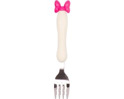 Kinderbestek - Vork - Minnie Mouse - rvs met plastic handgreep - Wit met Roze - 1 stuk van Kinder