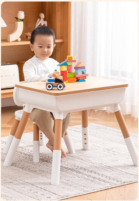 Kinderbureau,Kinderstoel,Verstelbaar meubilair,Speeltafel met stoel,Opbergtafel voor kinderen,Multifunctioneel kindermeubilair,Modern design kinderset, Bureau en stoel set voor kinderen van Merkloos