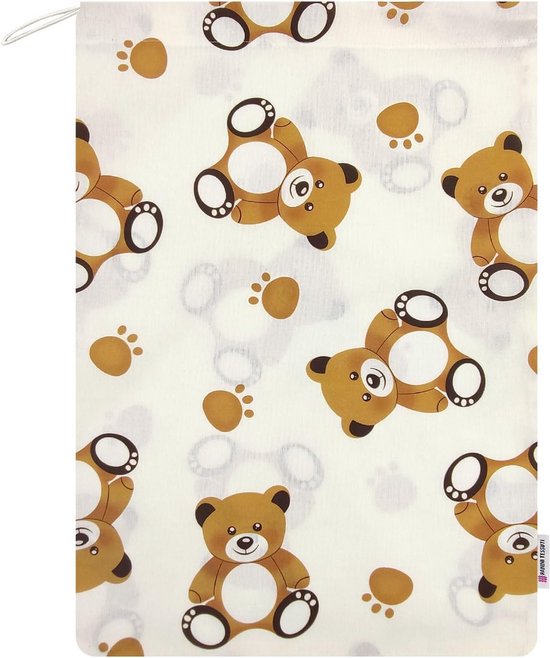 Kinderdagverblijf Tas Katoen met Teddybeer en Zakje 34x44 cm van Merkloos