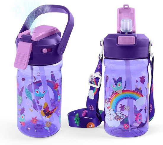 Kinderdrinkfles 20 oz - Levenslange spuitmist - Lekvrij met safe lock - Ideaal voor school en sport - ShopVlot