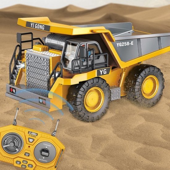 Kinderen 2.4G Afstandsbediening Graafmachine Rc Model Auto Speelgoed Dump Truck Bulldozer Engineering Voertuig Kerst Verjaardagscadeaus