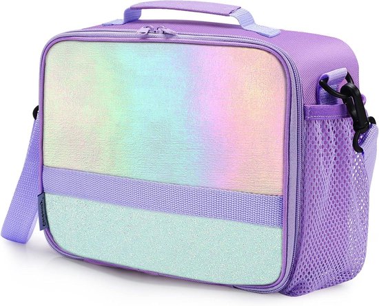 Kinderen Lunchtas - Broodtrommel Meisjes - School Lunch - Geïsoleerd & Lekvrij - 25.4 x 20.3 x 10.2 cm - Paars