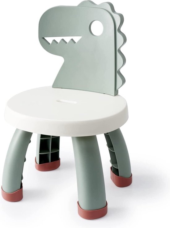 Kinderen Stoel Plastic Dinosaurus Groen - 25,5 cm Zithoogte - Voor Binnen en Buiten Gebruik - BPA Vrij - Duurzaam en Lichtgewicht - Kindermobiel - Peuterspeelgoed - Stoel voor Kinderen van Merkloos