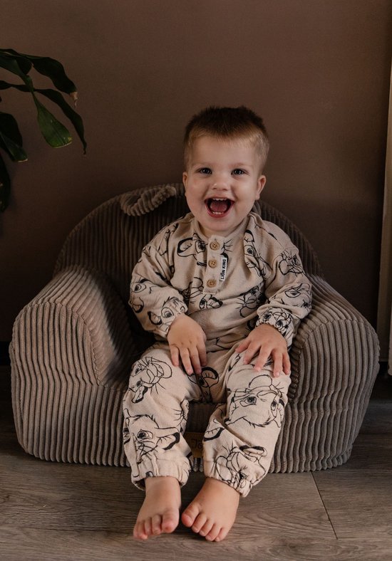 Kinderfauteuil ~ Beige Ribstof van Kinder