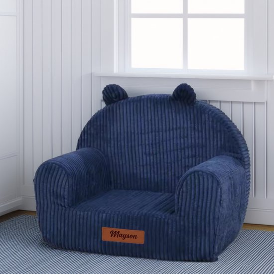 Kinderfauteuil ~ Blauw Corduroy van WOOOD