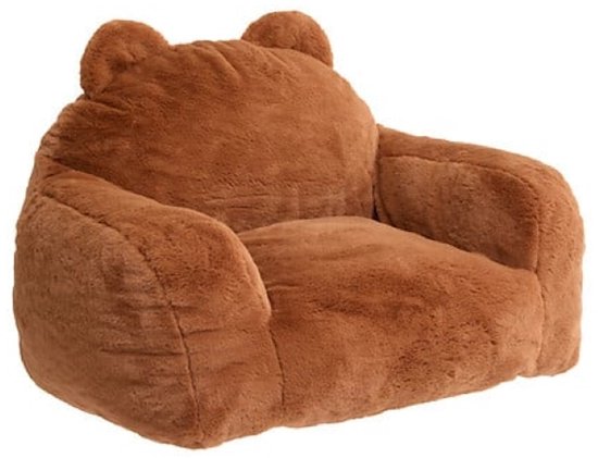 Kinderfauteuil - Kinderstoel - Zachte Kinderzetel - Peuter Stoeltje - PU foam - Polyester - 60x52x65 cm - Bruin van Merkloos