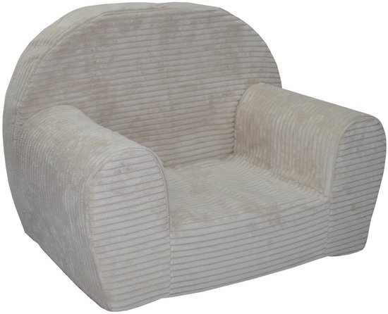 Kinderfauteuil - LINCOL - beige - corduroy - comfortabel en wasbaar van Merkloos