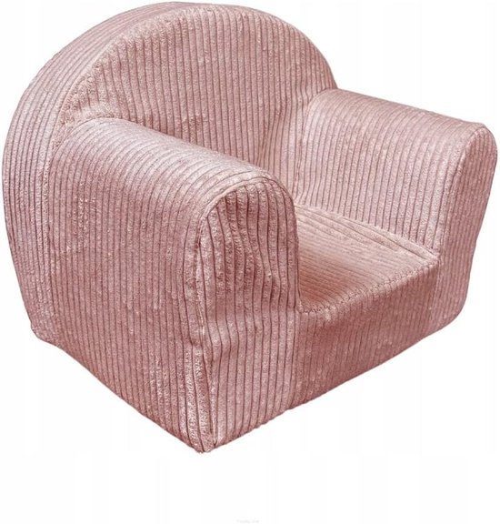 Kinderfauteuil Mini - Knuffelstoel - Ontspannen en Spelen - Oeko-Tex Gecertificeerd - 40x33x39 cm - Oudroze