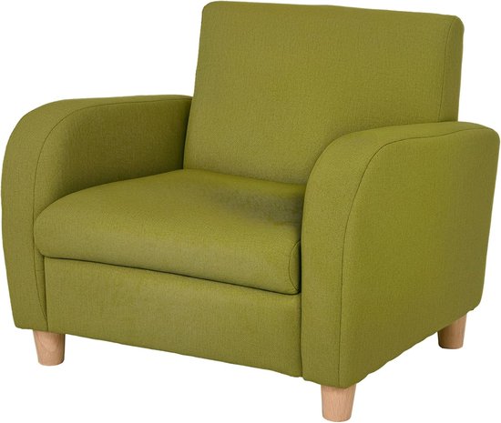 Kinderfauteuil Peuter Stoel Houten Frame Anti-Slip Benen Hoge Rug Slaapkamer Meubels