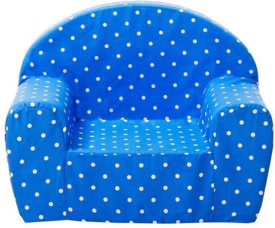 Kinderfauteuil  Relax stoel voor kinderen - Blauw met witte stippen van Kinder
