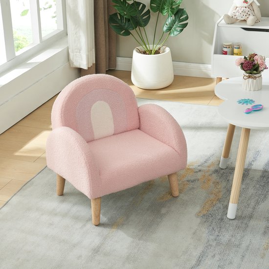 Kinderfauteuil Sorreindi 50x50x45 cm roze [en.casa] van Merkloos