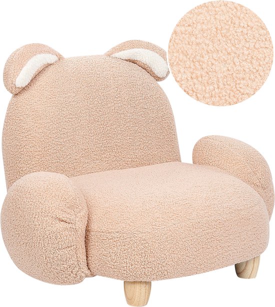 Kinderfauteuil teddy beige KANNA van Merkloos