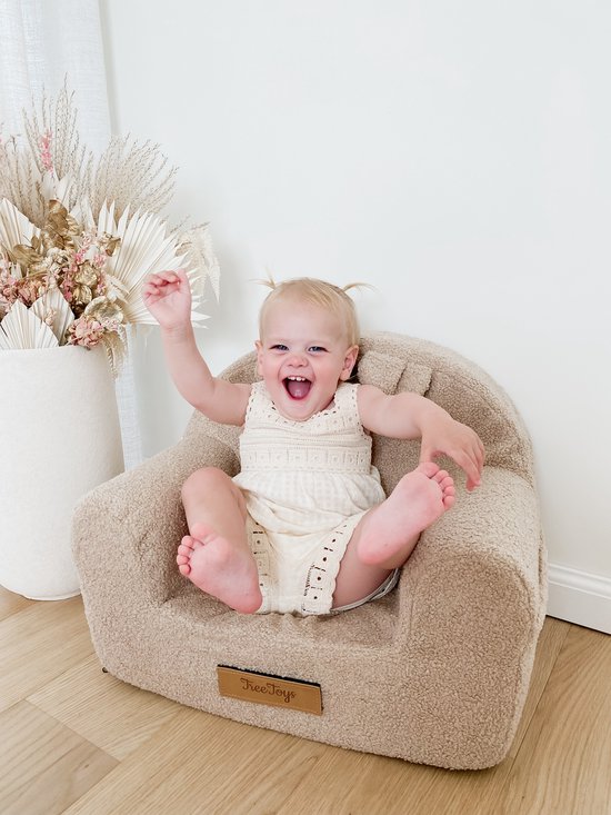 Kinderfauteuil ~ Teddy Beige van Merkloos