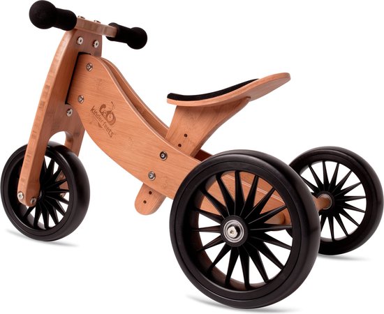 Kinderfeets 2-in-1 houten loopfiets & driewieler Tiny Tot Plus - bamboe van Kinderfeets