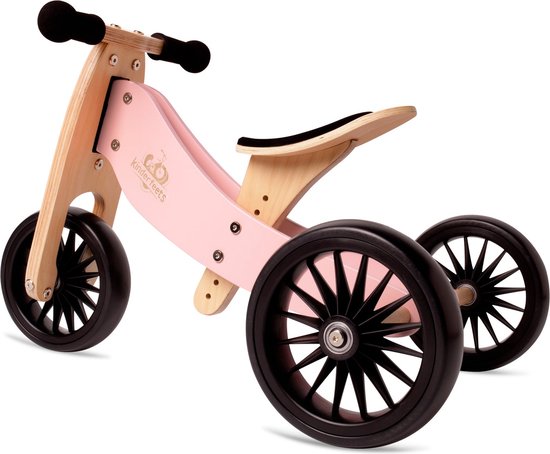 Kinderfeets 2-in-1 houten loopfiets & driewieler Tiny Tot Plus - Rose van Kinderfeets